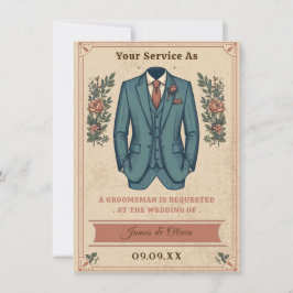Convite de Proposta de Padrinho de Casamento em Te