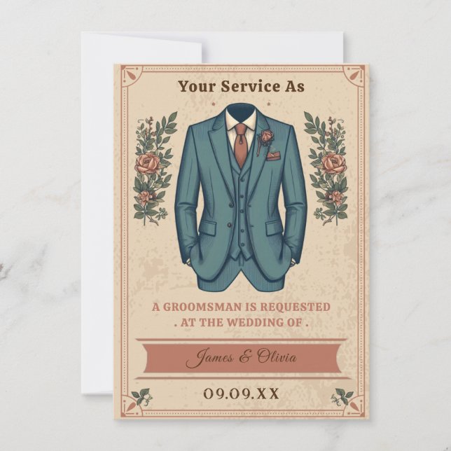 Convite de Proposta de Padrinho de Casamento em Te (Frente)