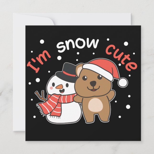 Convite de Punheta de Neve Fofa Quokka Homem de Ne (Frente)