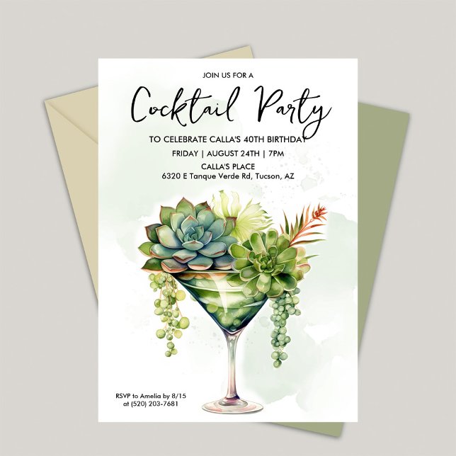 CONVITE DE QUALQUER EVENTO - Verde de Cocktail (Criador carregado)