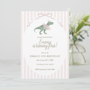 Convite de Quarto Aniversário de Dinossauro