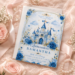 Convite de Quince Anos Castelo da Princesa Azul
