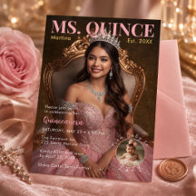 Convite de Quince Anos Estilo Revista com Foto