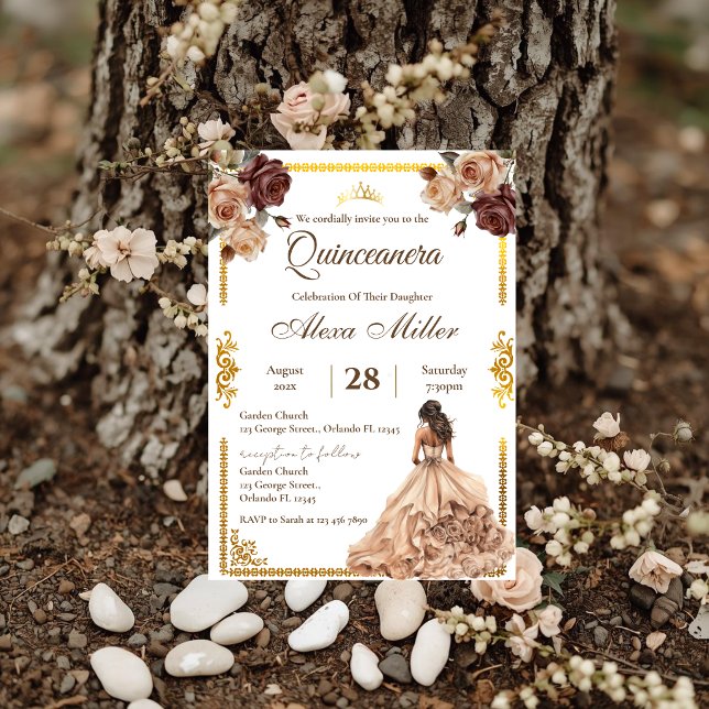 Convite de Quince Anos Floral Boho (Criador carregado)