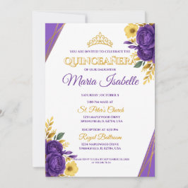 Convite de Quince Anos Lavanda & Ouro