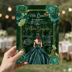 Convite de Quince Anos Princesa Borboleta Verde Es