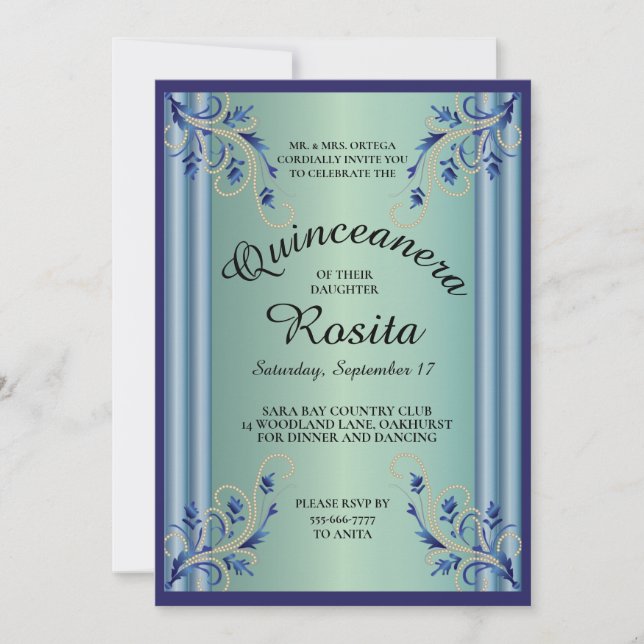 Convite de Quinceanera (Frente)