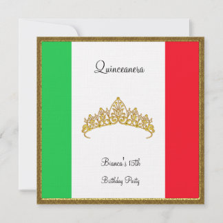 Convite de Quinceanera Bandeira do México