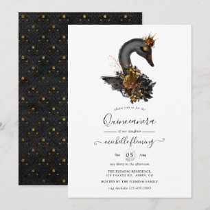 Convite de Quinceañera Cisne Negro