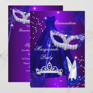 Convite de Quinceanera com Fantasia de Vestido Rox