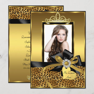 Convite de Quinceanera com Foto e Arco de Impressã