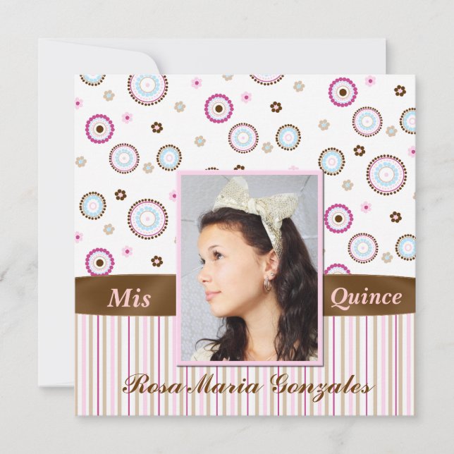 Convite de Quinceañera da foto (Frente)