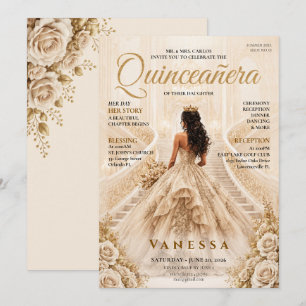 Convite de Quinceanera de Capa de Revista Elegante
