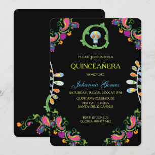 CONVITE DE QUINCEAÑERA DIA DE LOS MUERTOS