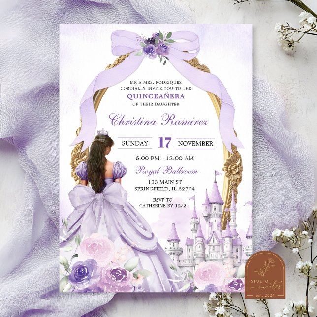 Convite de Quinceanera do Castelo de Conto de Fada (Criador carregado)