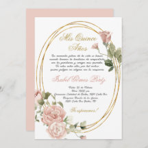 Convite de quinceanera em espanhol