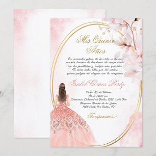 Convite de quinceanera em espanhol