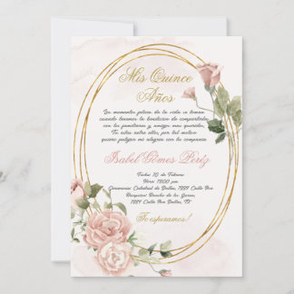 Convite de quinceanera em espanhol