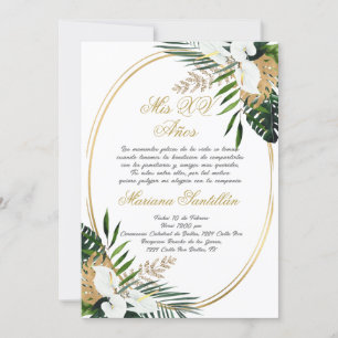 Convite de quinceanera em espanhol