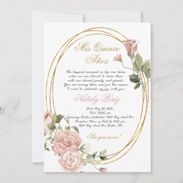 Convite de quinceanera em inglês (Frente)