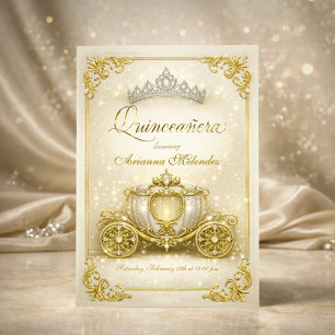 Convite de Quinceanera Espanhol Carruagem de Princ