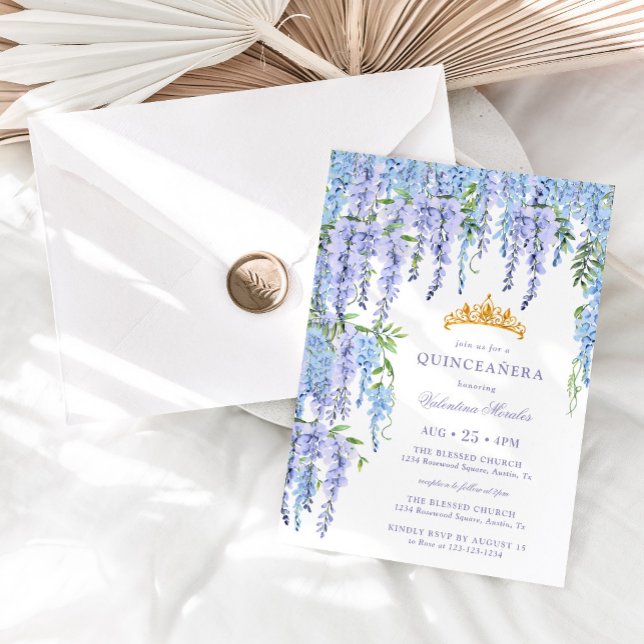 Convite de Quinceanera Floral Elegante (Criador carregado)