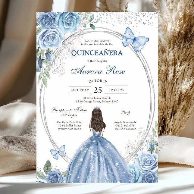 Convite de Quinceanera Floral Rústico Moderno (Criador carregado)