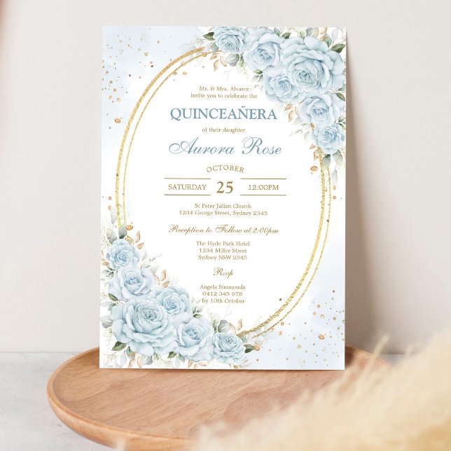 Convite de Quinceanera Floral Rústico Moderno (Criador carregado)