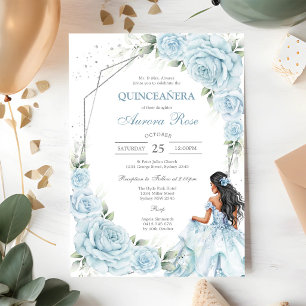 Convite de Quinceanera Floral Rústico Moderno