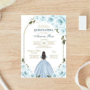 Convite de Quinceanera Floral Rústico Moderno