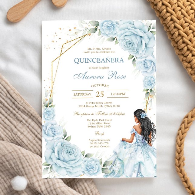 Convite de Quinceanera Floral Rústico Moderno (Criador carregado)