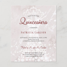 Convite de quinceanera moderno orçamento em rosa d