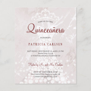 Convite de quinceanera moderno orçamento em rosa d