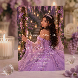 Convite de Quinceañera para Jardim de Fadas Luxuos