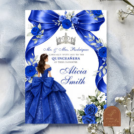 Convite de Quinceanera Princesa Coquette com Laço