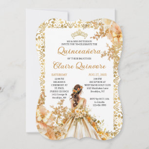 Convite de Quinceanera Princesa Floral Radiant Blo