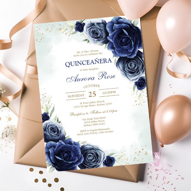 Convite de Quinceanera Rústico Moderno (Criador carregado)