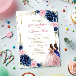 Convite de Quinceanera Rústico Moderno