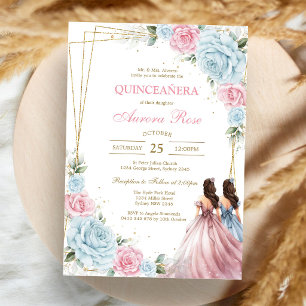 Convite de Quinceanera Rústico Moderno