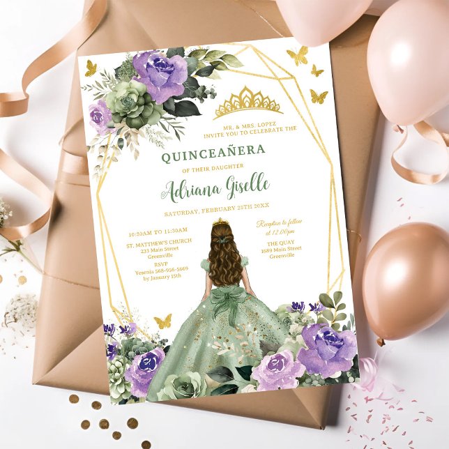 Convite de Quinceanera Rústico Moderno (Criador carregado)