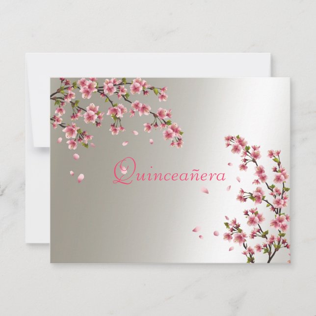 Convite de Quinceanera, Sweet Sixteen Sakura (Frente)
