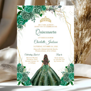 Convite de Quinceanera Verde Caçador