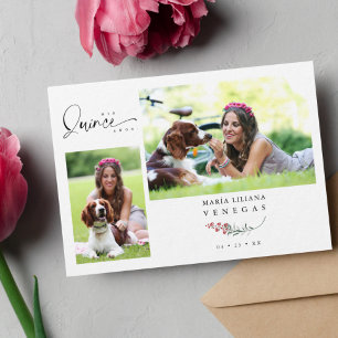 Convite de Quinceañera Vermelho Ramas da Moda Espa