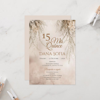 Convite de Quincenera em Espanhol Boho