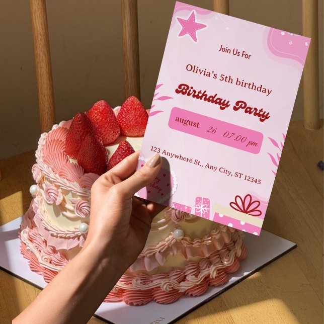 convite de quinto aniversário para meninas (Criador carregado)