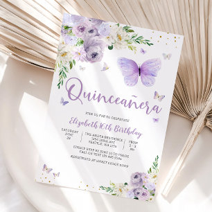 Convite de Quinze Anos Borboleta Elegante