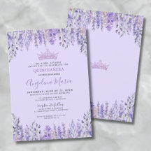 Convite de Quinze Anos Roxo Floral