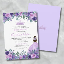 Convite de Quinze Anos Roxo Floral