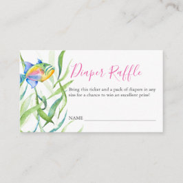 Convite de Raffle para Fralda de Tema Tropical Ros
