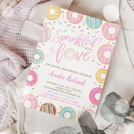 Convite de Raspadinha de Bebê Donut Espalhado Com 